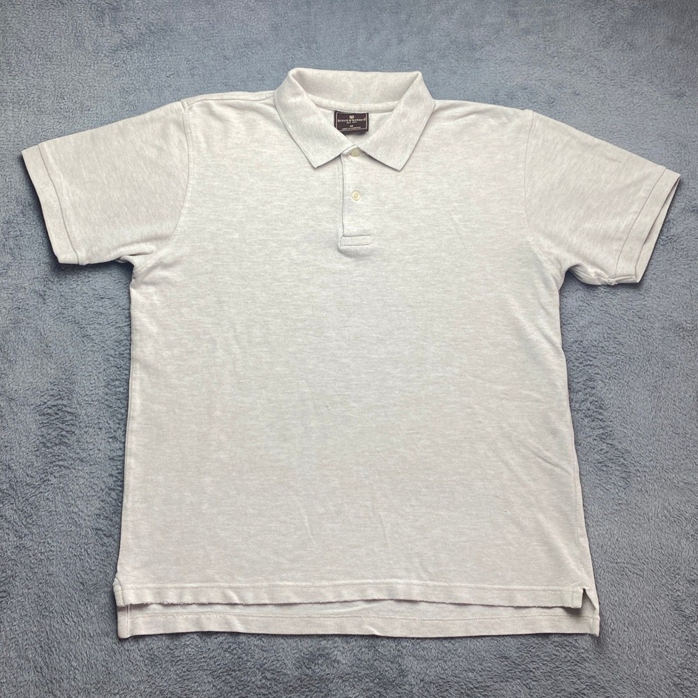 Steve‎ & Barrys Polo Mens Med Short Sleeve Shirt Gray Heather Pique Cotton Blend